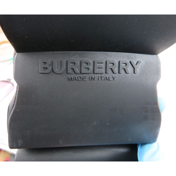 $850 BURBERRY AXBURTON BLACK CHECK QUILTED LEATHER LOGO SNEAKERS 13 US 46 ITALY - Picture 13 of 15